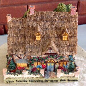 Adorable Cottage Collectible "The Lord's Blessing is Upon this House"